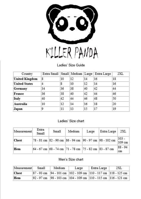 pandabuy size guide pdf.